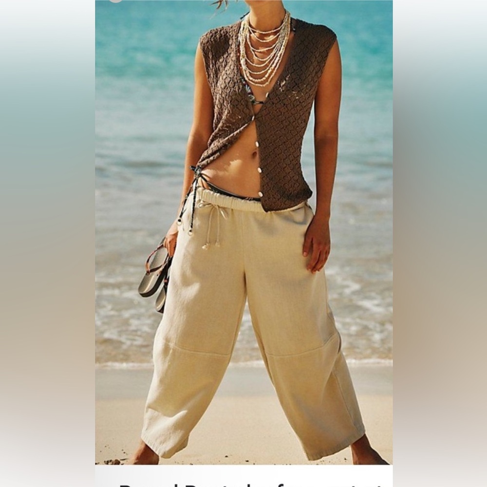 Free People Kayden Barrel Pants White